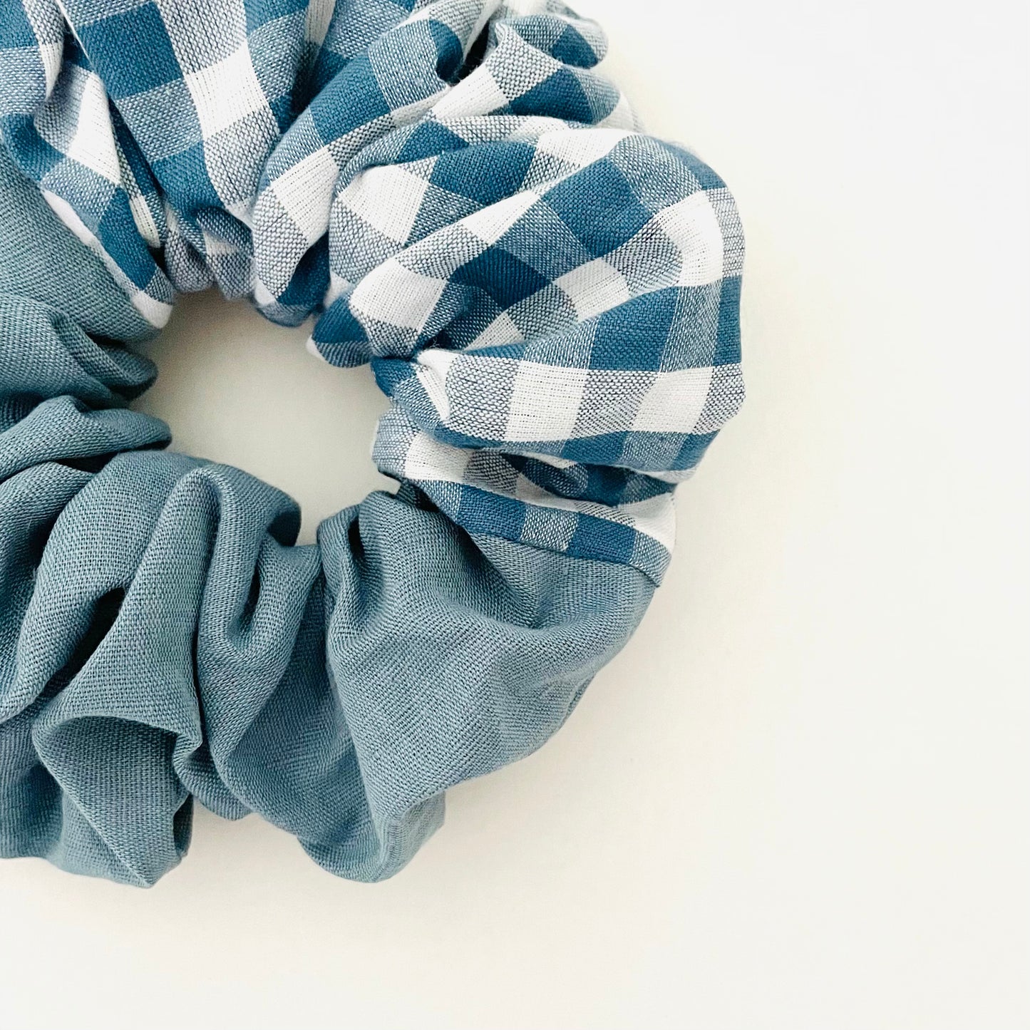 Duotone Duckegg Gingham Scrunchie