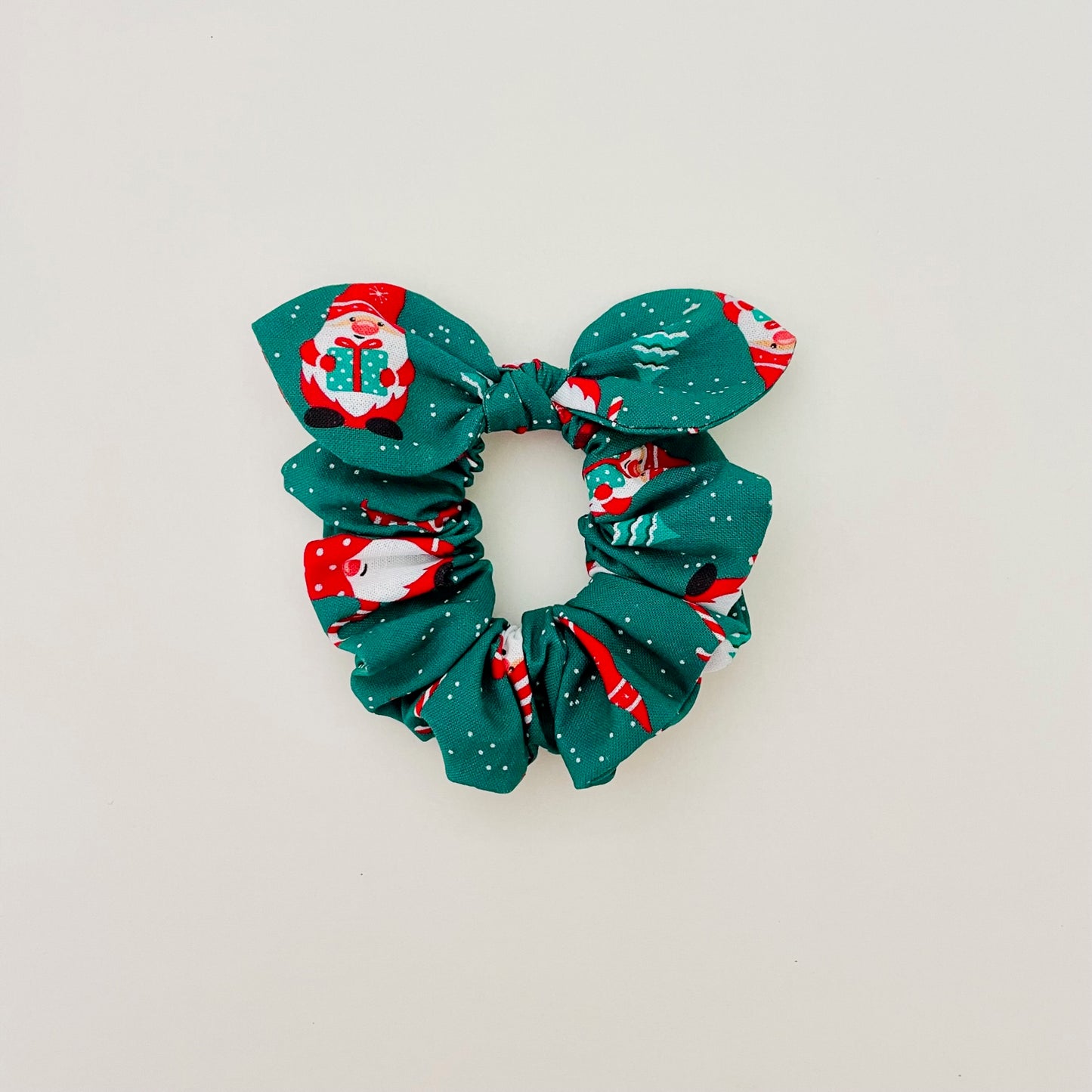Christmas MINI Bow Scrunchie - Santa