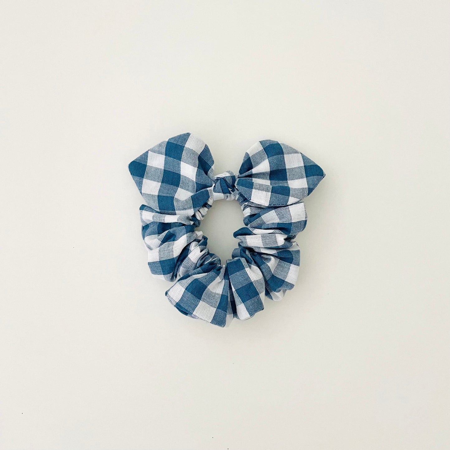 MINI Bow Scrunchie - Gingham Blue