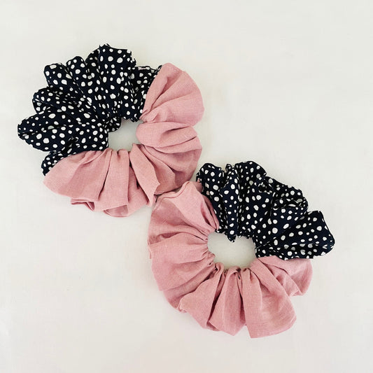 Duotone Black & Pink Scrunchie