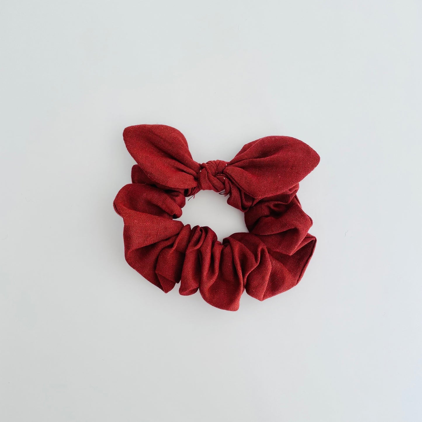 MINI Bow Scrunchie - Linen Rust