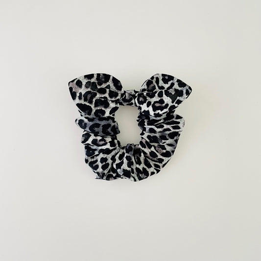 MINI Bow Scrunchie - Snow Leopard