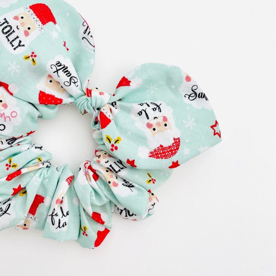 Christmas Bow Scrunchie - Jolly Santa