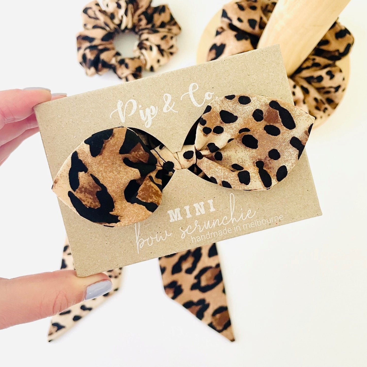MINI Bow Scrunchie - Cheetah