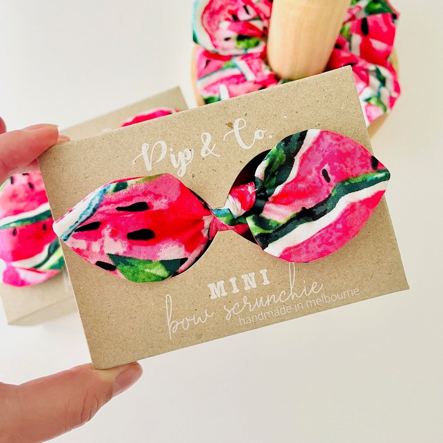 MINI Bow Scrunchie - Watermelon