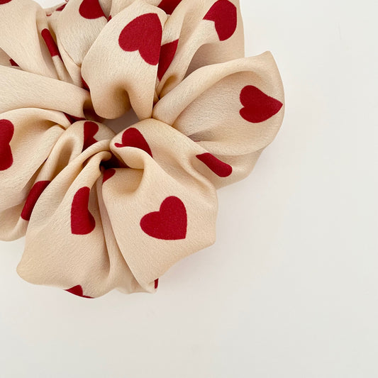 Valentine Satin Scrunchie - Queen of Hearts