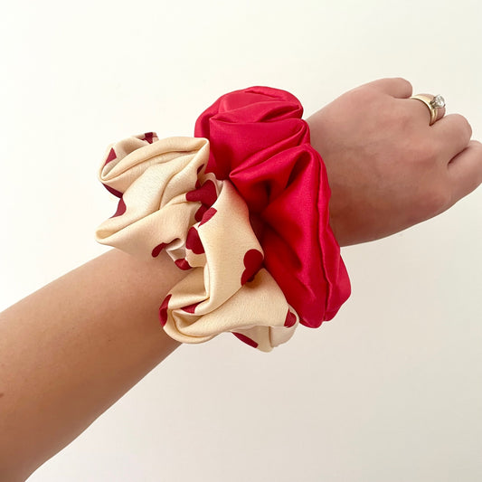 Valentine Satin Scrunchie - Cupid