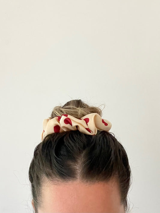 Valentine Satin Scrunchie - Queen of Hearts