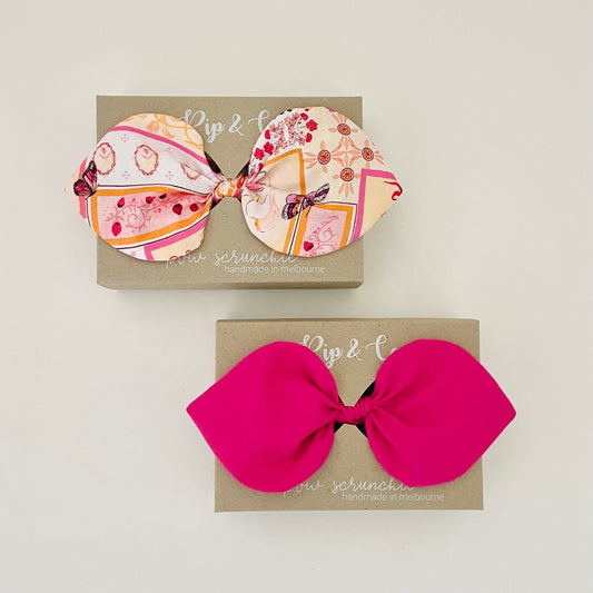 Bow Scrunchie - Fuchsia