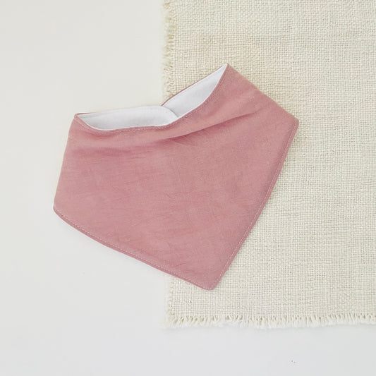 Bandana Dribble Bib - Linen Soft Pink