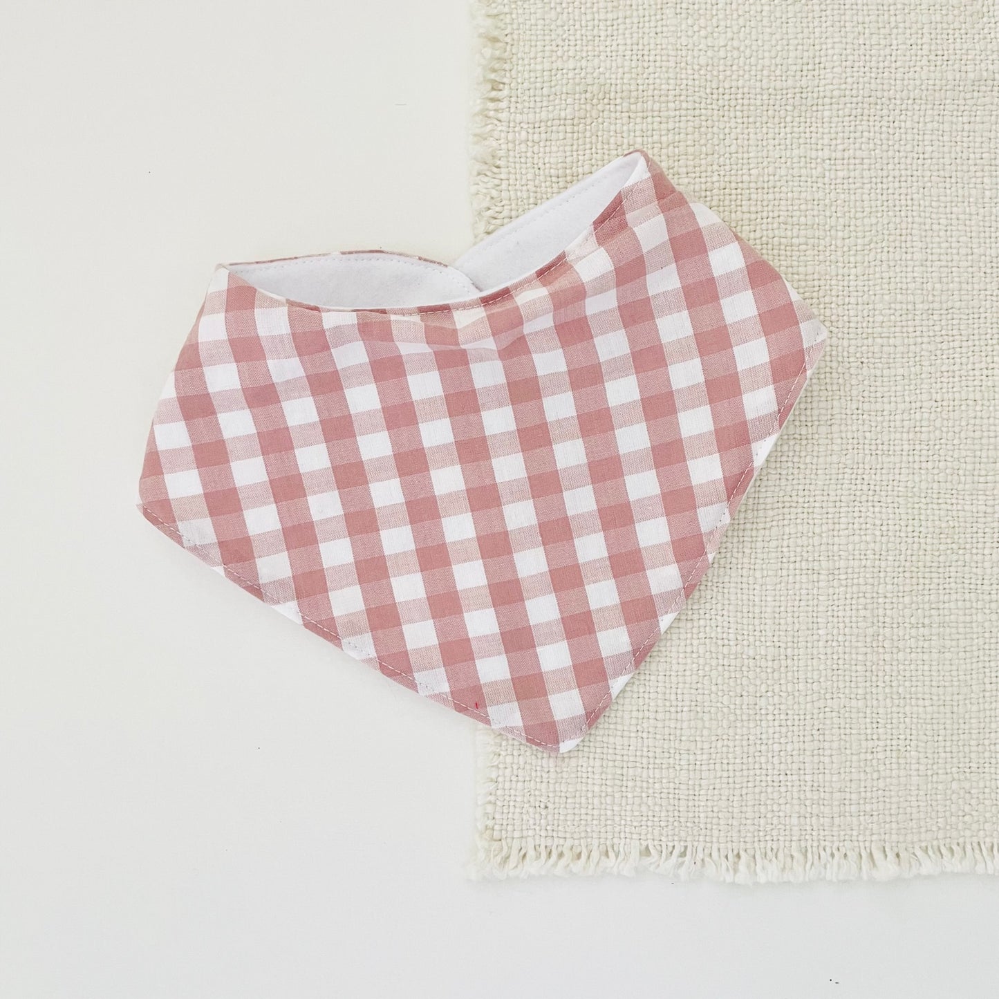 Bandana Dribble Bib - Gingham Pink