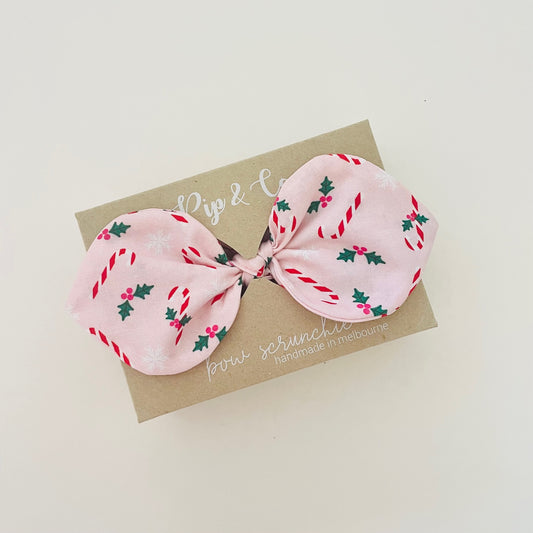 Christmas Bow Scrunchie - Candycane