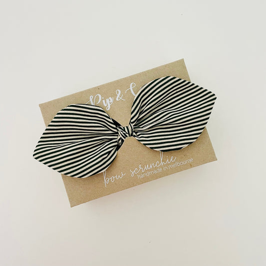 Christmas Bow Scrunchie - Green Stripe