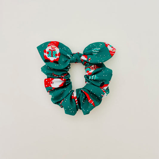 Christmas MINI Bow Scrunchie - Santa