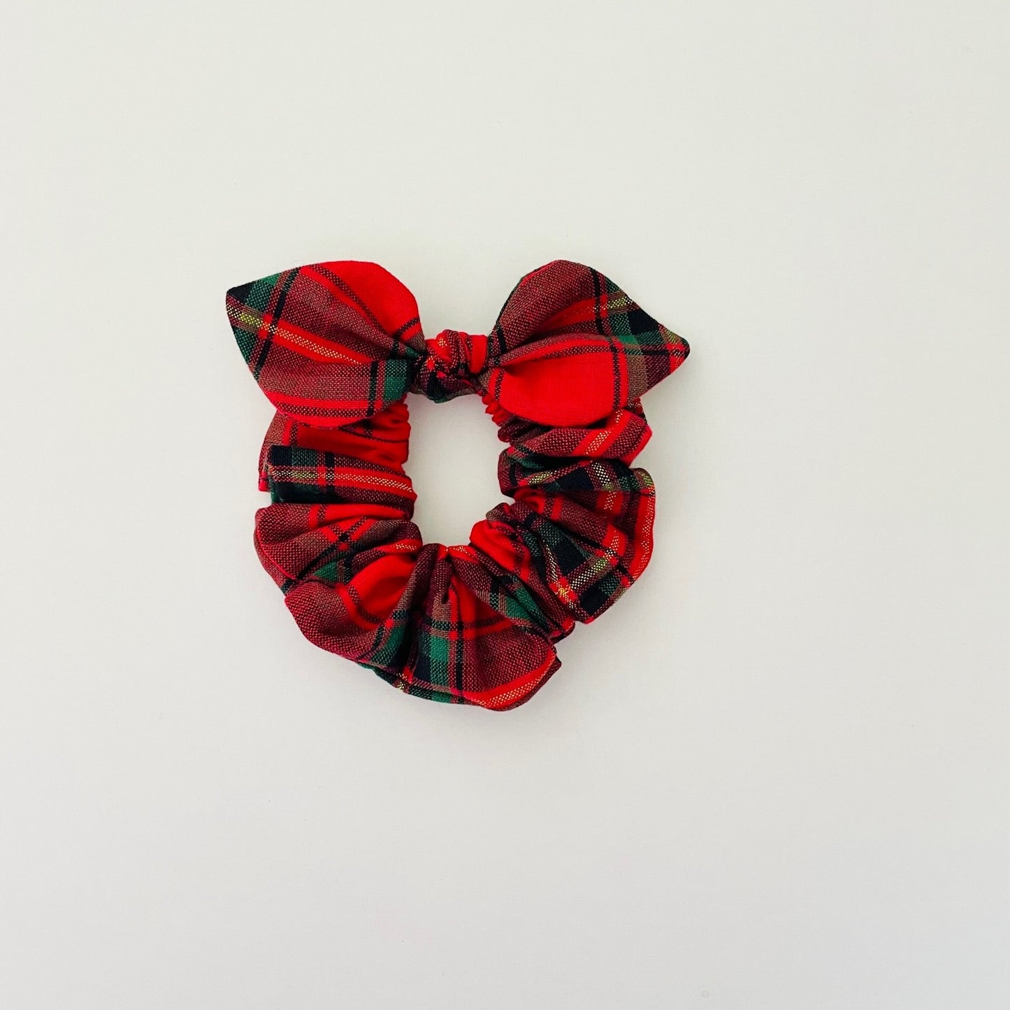 Christmas MINI Bow Scrunchie - Tartan