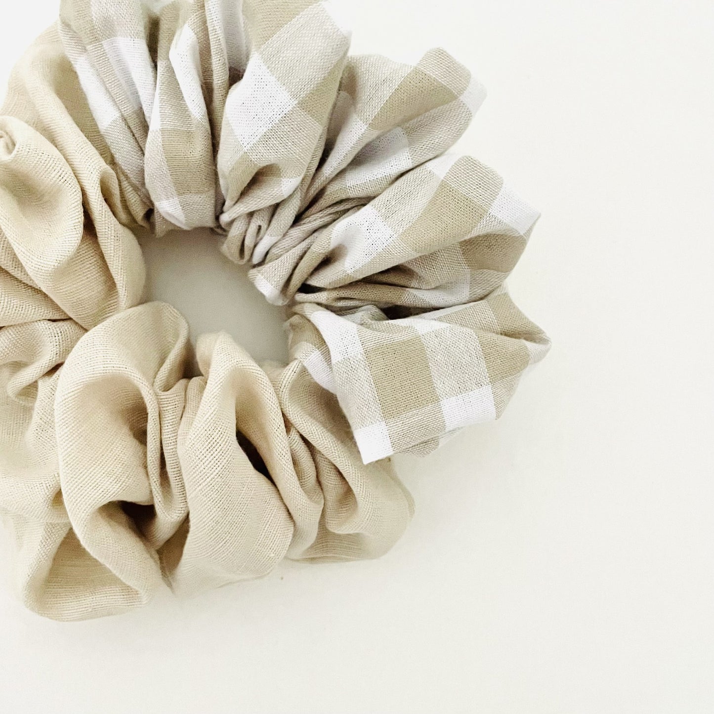 Duotone Sand Gingham Scrunchie