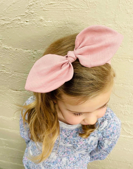 Bow Headband - Linen Soft Pink