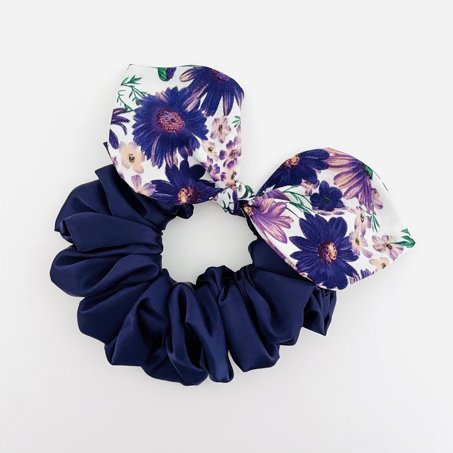 bow scrunchie handmade melbourne australia daisy purple pink flower floral