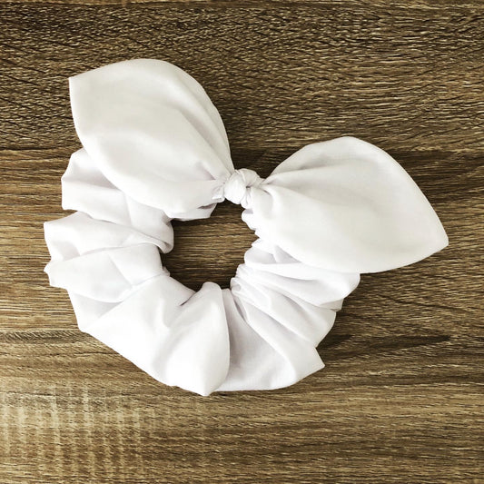 Bow Scrunchie - White