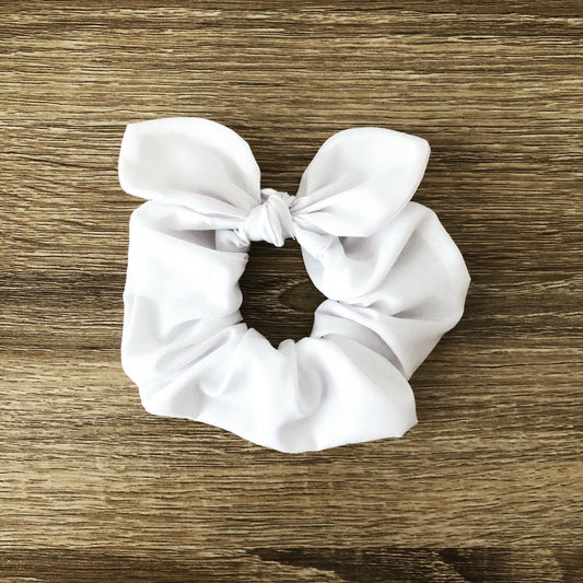 MINI Bow Scrunchie - White
