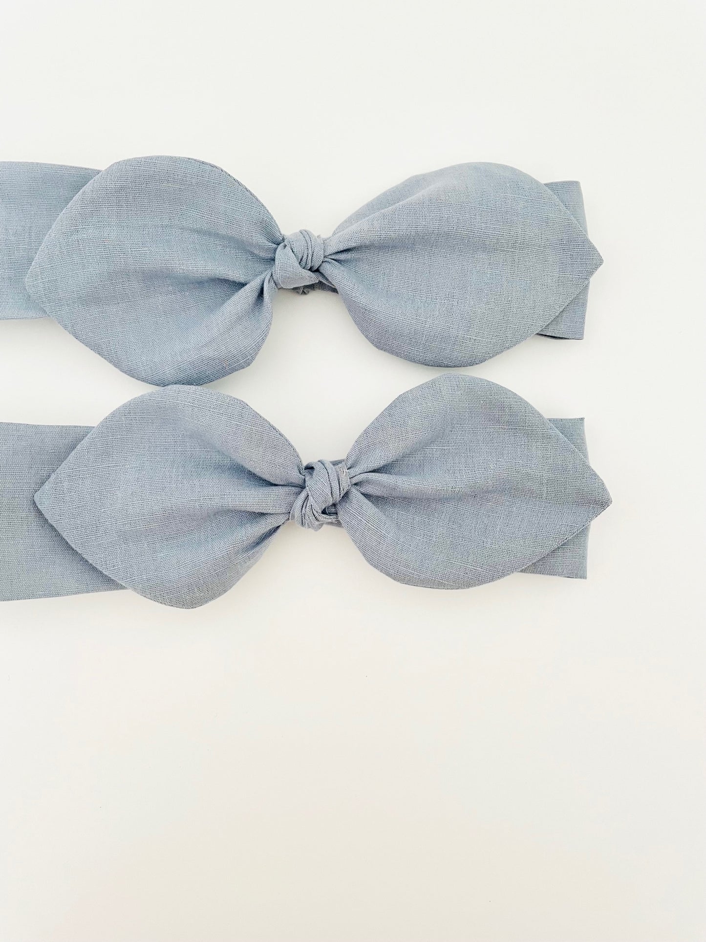 Bow Headband - Linen Powder Blue