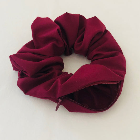 Secret Stash Scrunchie - Maroon