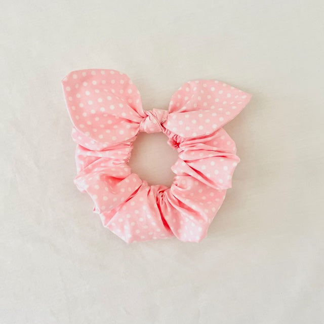 MINI Bow Scrunchie - Fairy Floss Polka Dot