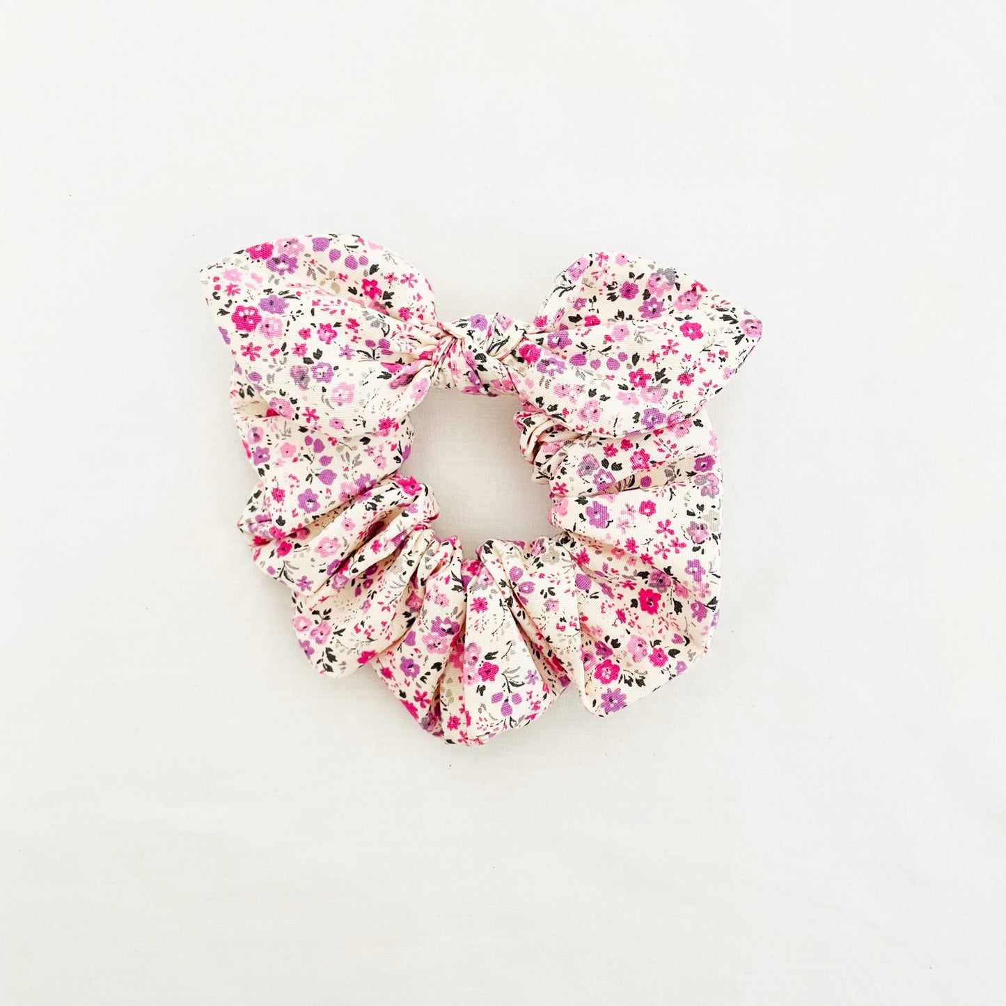 MINI Bow Scrunchie - Poppy Pink