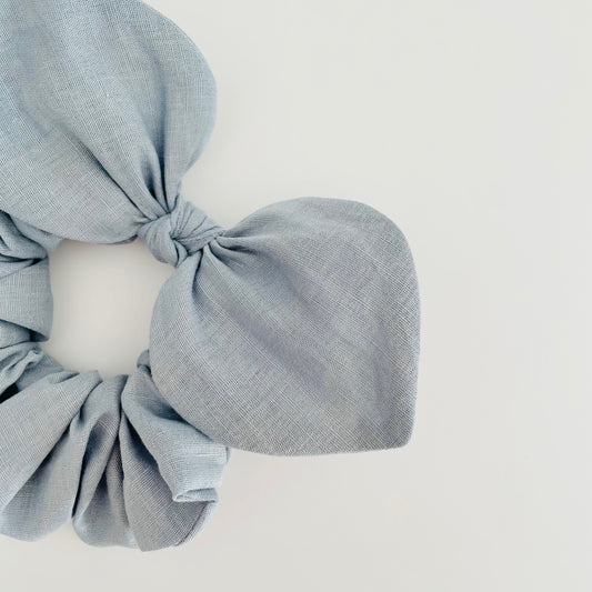 Bow Scrunchie - Linen Powder Blue