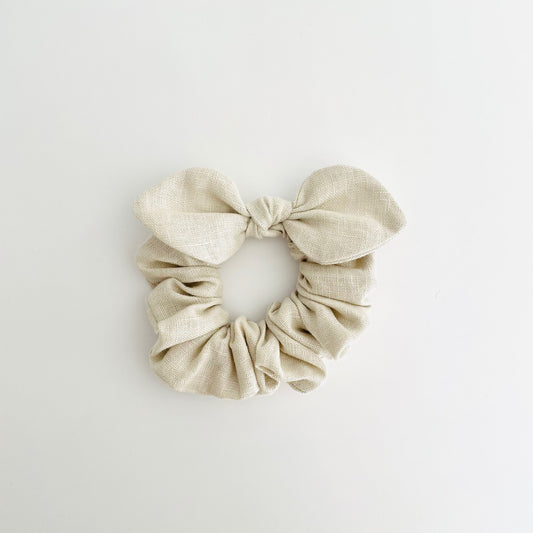 MINI Bow Scrunchie - Linen Natural