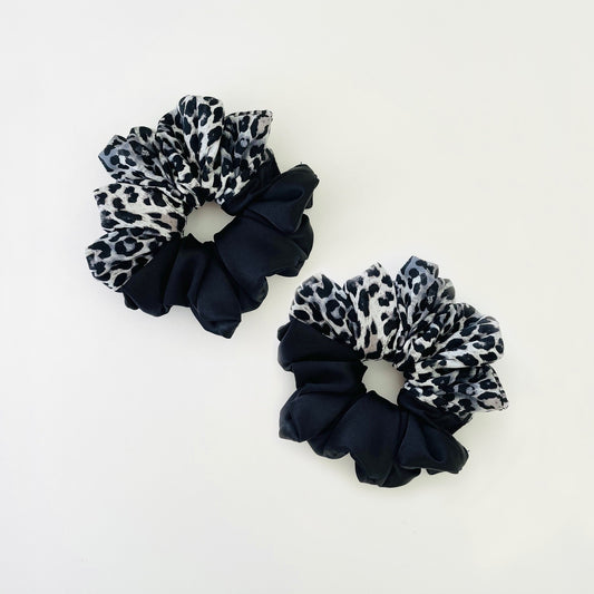Duotone Snow Leopard Scrunchie