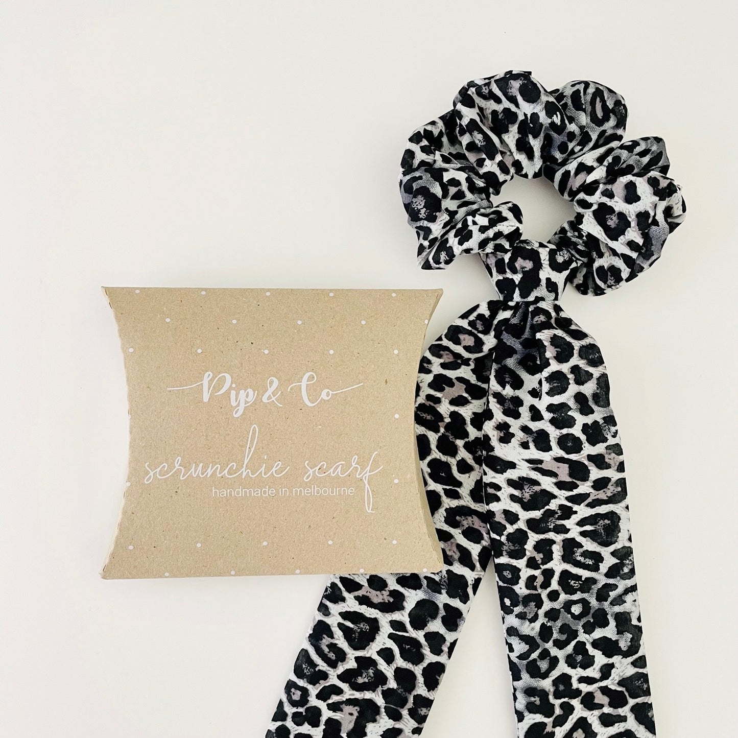 Scrunchie Scarf - Snow Leopard