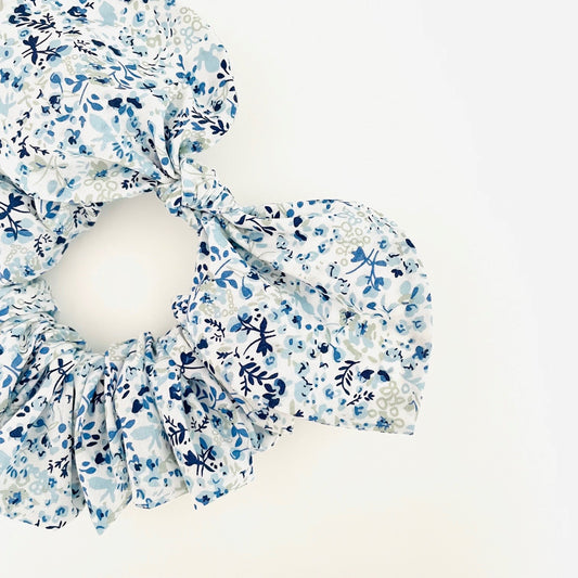 bluebelle bow scrunchie handmade melbourne australia flower floral blue