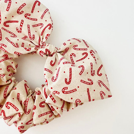 Christmas Bow Scrunchie - Candy Canes