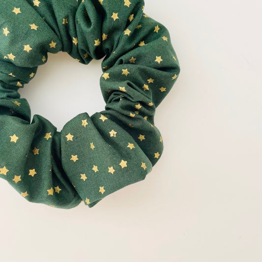 Basic Scrunchie - Christmas Green Star