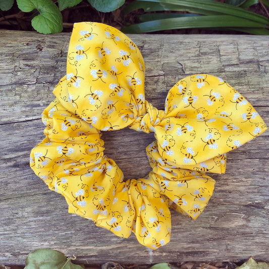 bow scrunchie handmade melbourne australia bumble bee yellow buzz