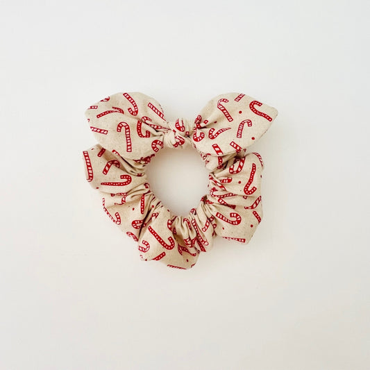 Christmas MINI Bow Scrunchie - Candy Canes