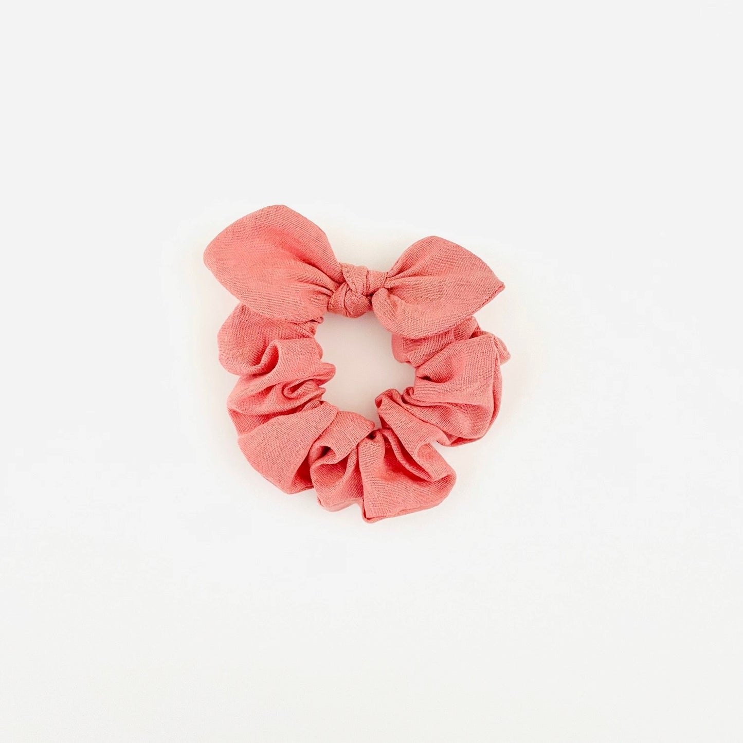 MINI Bow Scrunchie - Linen Peachy