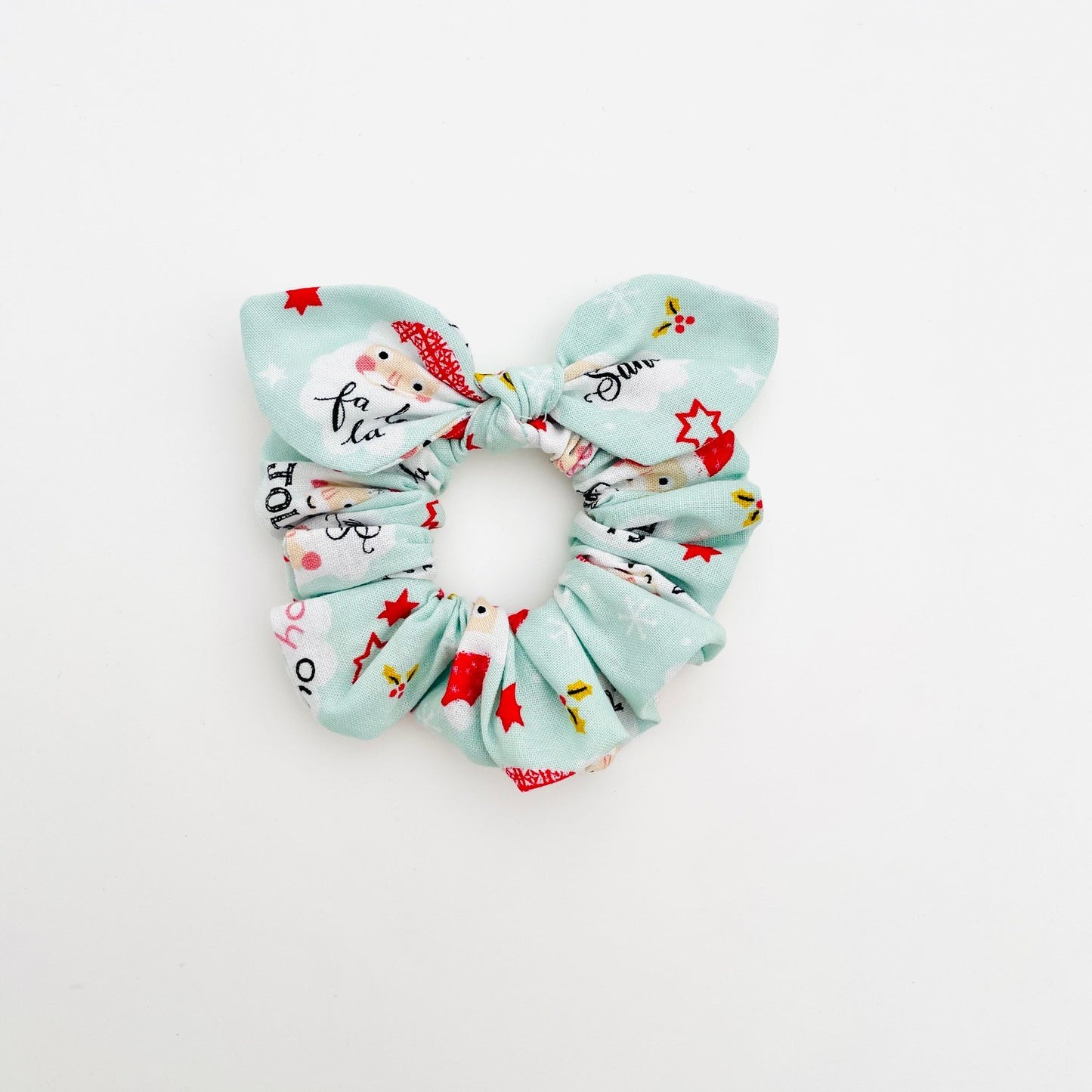 Christmas MINI Bow Scrunchie - Jolly Santa