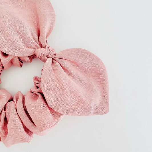 Bow Scrunchie - Linen Soft Pink