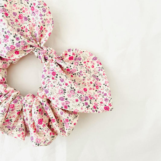 Bow Scrunchie - Pink Poppy