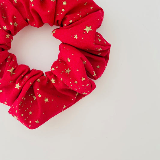 Basic Scrunchie - Christmas Red Starburst